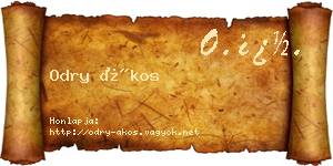 Odry Ákos névjegykártya