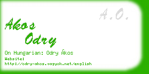 akos odry business card