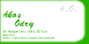 akos odry business card